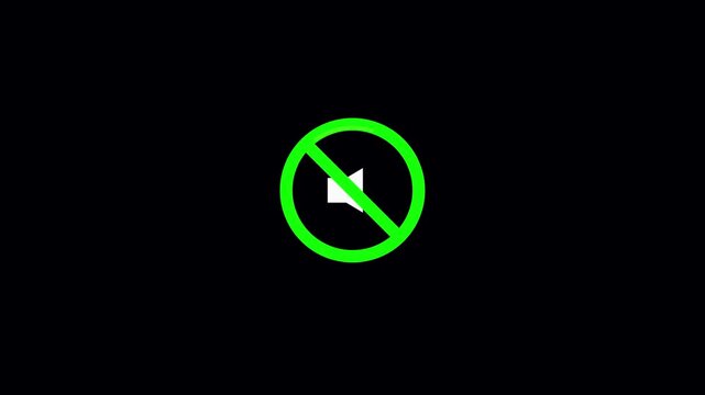 Muted audio symbol on a dark background, indicating silence and no sound