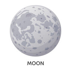 Moon satellite vector illustration © Julia Bilevych