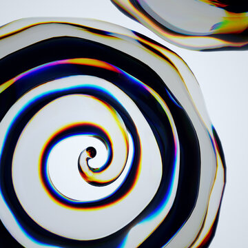 Figuras hechas en 3D tornasol. a visually striking 3d render showcasing abstract glass and liquid forms with vibrant blue and purple gradients flowing dynamically.
