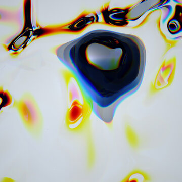 Figuras hechas en 3D tornasol. a visually striking 3d render showcasing abstract glass and liquid forms with vibrant blue and purple gradients flowing dynamically.