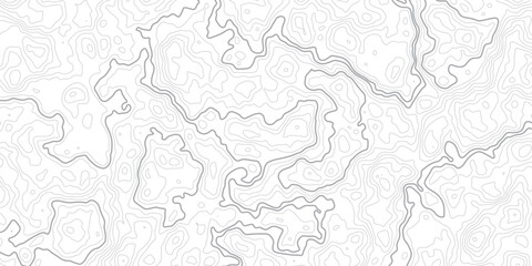 Obraz premium Seamless topographic map contour lines pattern white background abstract background.