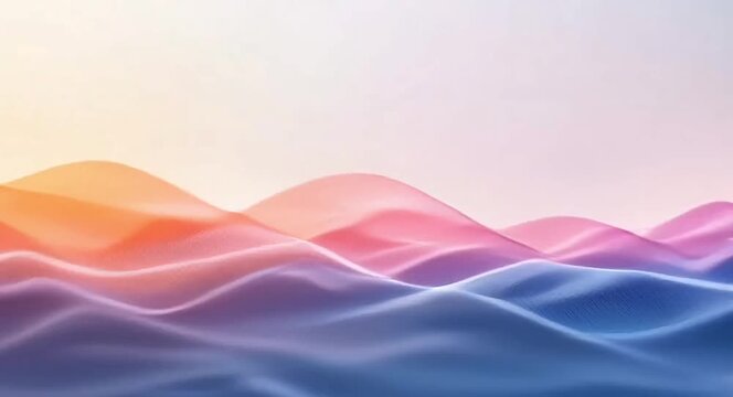 Abstract smooth flowing gradient waves, minimal modern background, seamless loop.4k video.