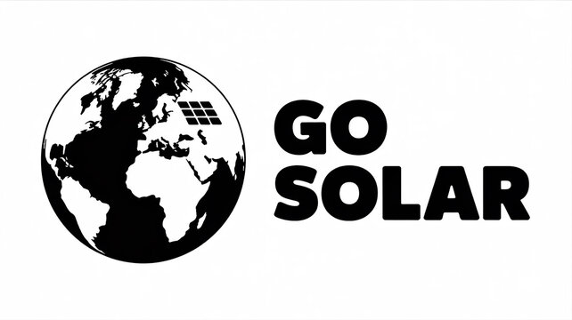 GO SOLAR - Clean Energy for a Sustainable Planet with Earth and Solar Panels