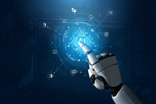 Artificial intelligence at the center of a connected ecosystem enabling automation, analytics, cloud computing and smart services. Corpus