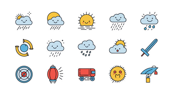 Weather and object icon set