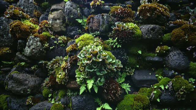 View of the natural vegetation among the rocks, showcasing the versatility and beauty of nature.