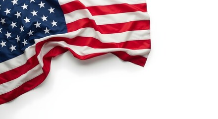 Obraz premium Two american flags waving against white background