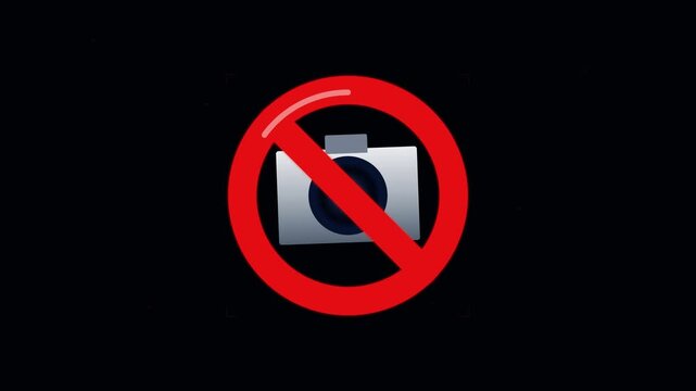 No Photography Allowed Symbol - Prohibition of Camera Use Icon with a Red Circle and Slash