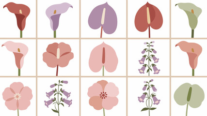 A calming, minimalist botanical illustration set. Ideal for backgrounds, website design, or adding a natural, serene touch to creative projects.  © jajang