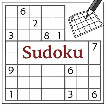 Sudoku puzzle with pencil game numbers