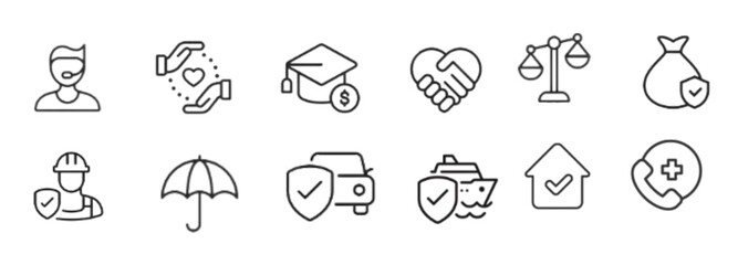 Fototapeta premium Insurance Icons Set