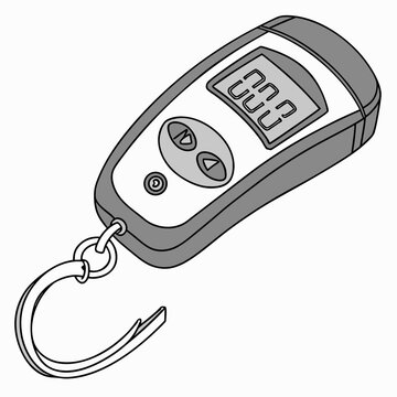Digital luggage scale with hook and keychain digital display