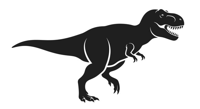 t rex silhouette on white background high quality professional detailed modern