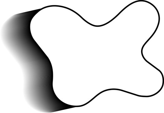 Multi-arm organic outline with hollow contour, spreading branches and morphing fluid structure