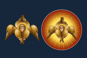 Obraz premium Seraphim. Illustration - fresco set in Byzantine style