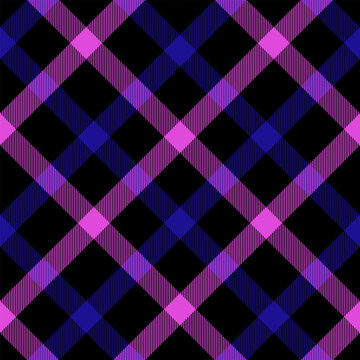 Seamless pink, blue, black  color check pattern.Repeating patern plaid. Checkered design for prints. Repeated tartan fabric.Vector scottish fabriс.Ekose texture.Madras flannel.Checker line.