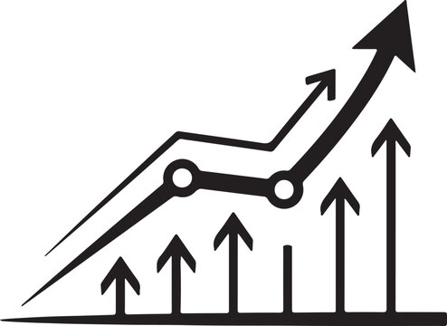 Upward growth trend with arrows vector illustration Vector


