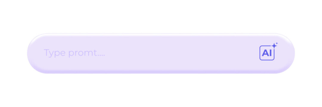 AI Interface Bar, Artificial Intelligence Input UI, Chatbot Prompt Search Bar Vector