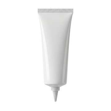 A tube of white cream with a nozzle tip for precise application isolated png