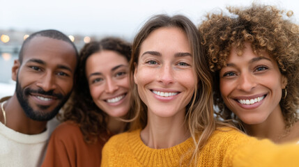 Fototapeta premium Celebrating friendship and inclusivity: a joyful expression of togetherness and belonging