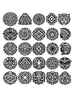 circular floral mandala mayan and inca design