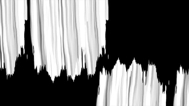 White brush strokes drip vertically against pure black