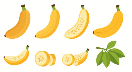 Ripe bananas illustrated in cartoon style © Insto