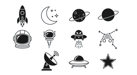 Space exploration icons and elements © Insto