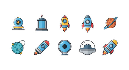 Space exploration icons and illustrations © Insto