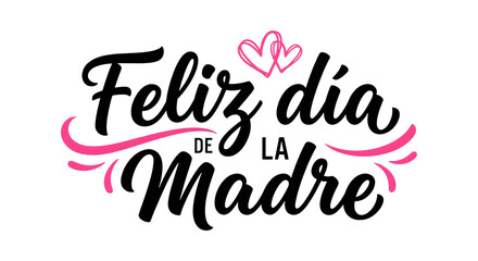 Obraz premium Celebratory Mother's Day greeting in stylish script with hearts for festive occasion