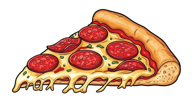 A delicious slice of pepperoni pizza with melted cheese and toppings