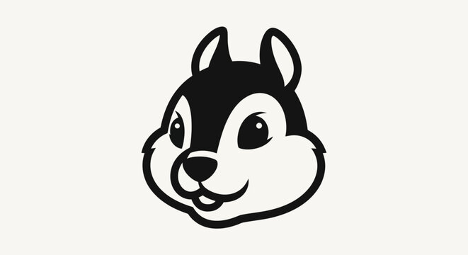 Cartoon squirrel head icon design