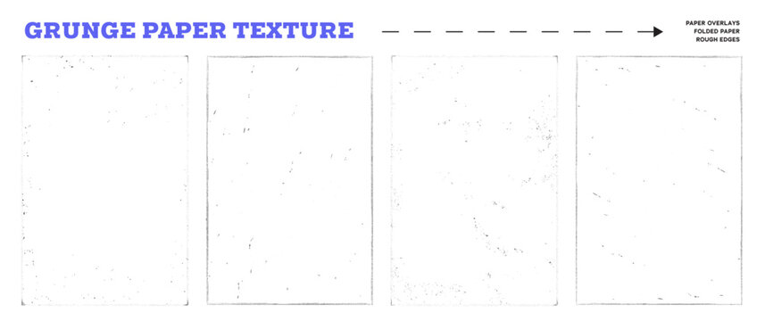 Vintage grunge paper texture set. Hand-drawn, grungy, old, overlay, distressed background.Overlay cover templates.Worn-edge frames with old noise borders.Vector dust background with dark rough borders