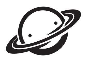 saturn logo silhouette vector, astronomy saturn planet logo silhouette vector illustration, ringed planet space logo vector, cosmic saturn planet logo silhouette design on white background © Adobe design