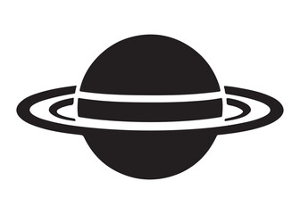 saturn logo silhouette vector, astronomy saturn planet logo silhouette vector illustration, ringed planet space logo vector, cosmic saturn planet logo silhouette design on white background © Adobe design