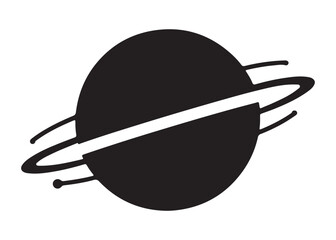 saturn logo silhouette vector, astronomy saturn planet logo silhouette vector illustration, ringed planet space logo vector, cosmic saturn planet logo silhouette design on white background © Adobe design