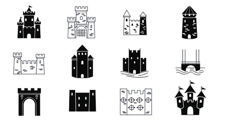 Medieval castle icons collection © Iyan