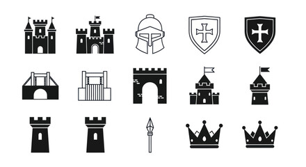 Medieval castle icons collection © Iyan