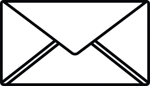 Envelope Letter Icon Vector Set Black Outline Heart Mail Message Clipart