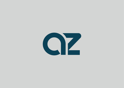 Modern Minimalist AZ Letter Logo Monogram. Minimal, geometric lettermark conveys professionalism, unity, and contemporary style