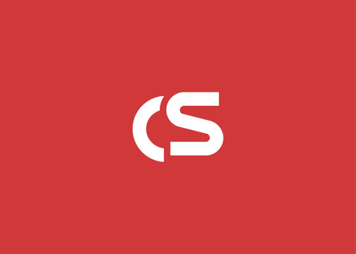 Modern Minimalist CS Letter Logo Monogram. Minimal, geometric lettermark conveys professionalism, unity, and contemporary style
