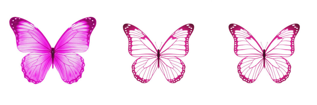Glowing amber orange butterfly with black wing patterns and spots isolated on transparent PNG background