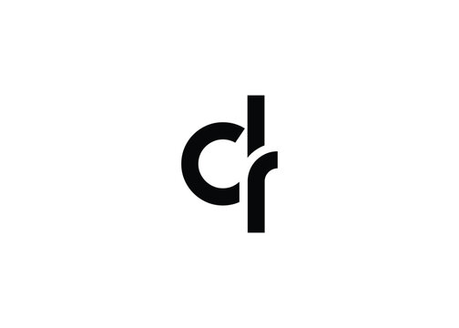 Modern Minimalist DR Letter Logo Monogram. Minimal, geometric lettermark conveys professionalism, unity, and contemporary style