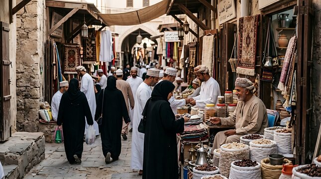Traditional Omani Market Scene in Dhofar Cultural Lifestyle