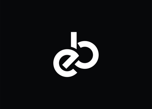 Modern Minimalist EB Letter Logo Monogram. Minimal, geometric lettermark conveys professionalism, unity, and contemporary style