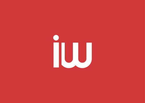Modern Minimalist IW Letter Logo Monogram. Minimal, geometric lettermark conveys professionalism, unity, and contemporary style