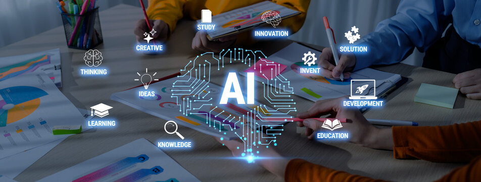 Creative brainstorming session focused on artificial intelligence development with diverse hands drafting innovative ideas on paper in a collaborative environment Quark.