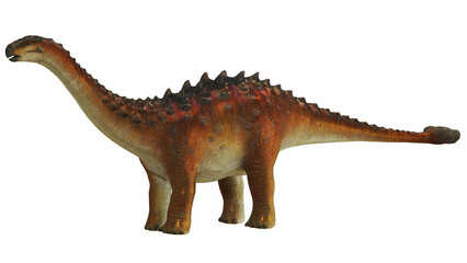 Realistic dinosaur figurine on white background. © Ilie