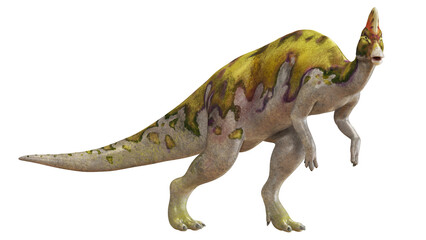 Fototapeta premium Realistic Parasaurolophus dinosaur illustration