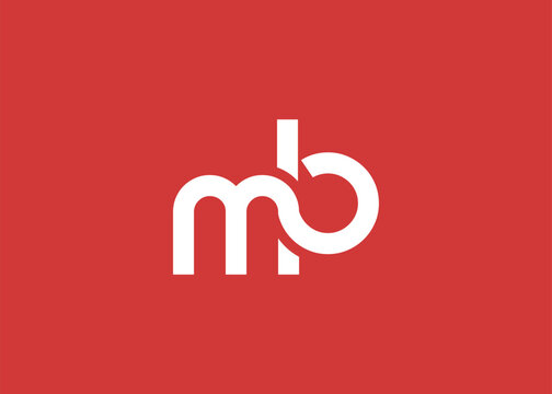 Modern Minimalist MB Letter Logo Monogram. Minimal, geometric lettermark conveys professionalism, unity, and contemporary style